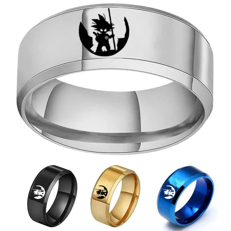 Dragon Ball Anime Figure Goku Master Roshi Rings Women Men Children Stainess Steel For Fans Cosplay Jewelry Gift