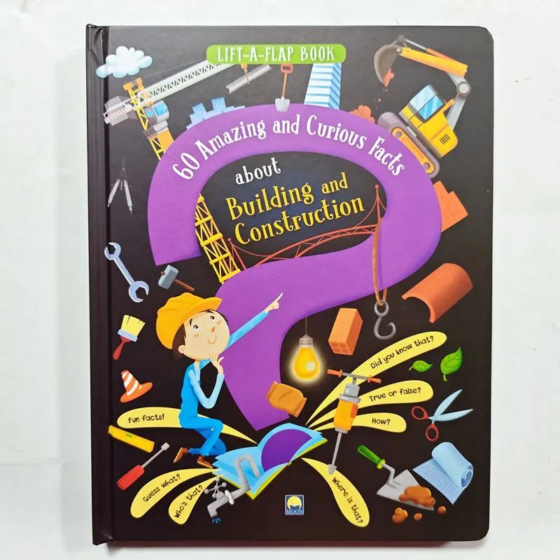 

English version Children's cardboard science education flipbook: "About Building and Construction"