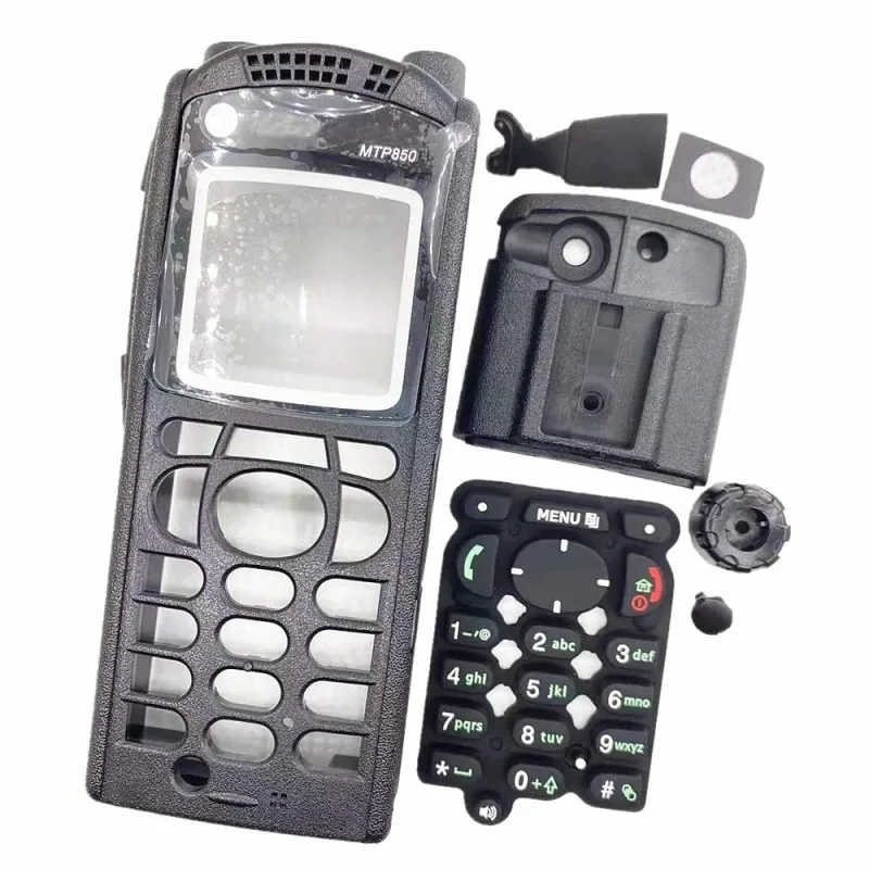 Walkie Talkie Replacement Housing Case with Keypad + Knobs + Back Cover for Motorola MTP850 Portable Radio Accessories