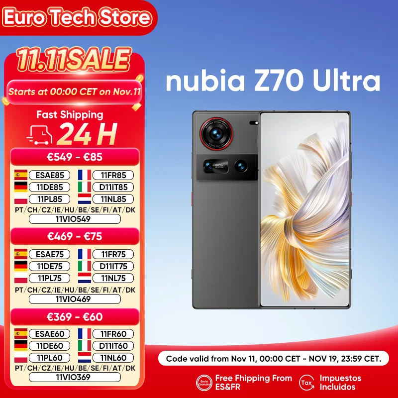 Nubia Z70 Ultra Smartphone 5G 6.85 ''144Hz camra  affichage complet 6150mAh batterie IP68 tanche NFC Version mondiale 100% nouveau