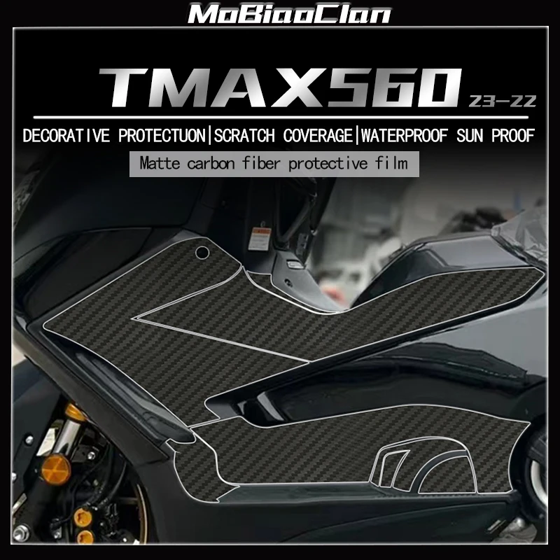 For YAMAHA TMAX560 tmax560 2022 2023 Motorcycle 3D Carbon Fiber Decoration Protective Stickers Kits MotorBike Plastic Area ﻿