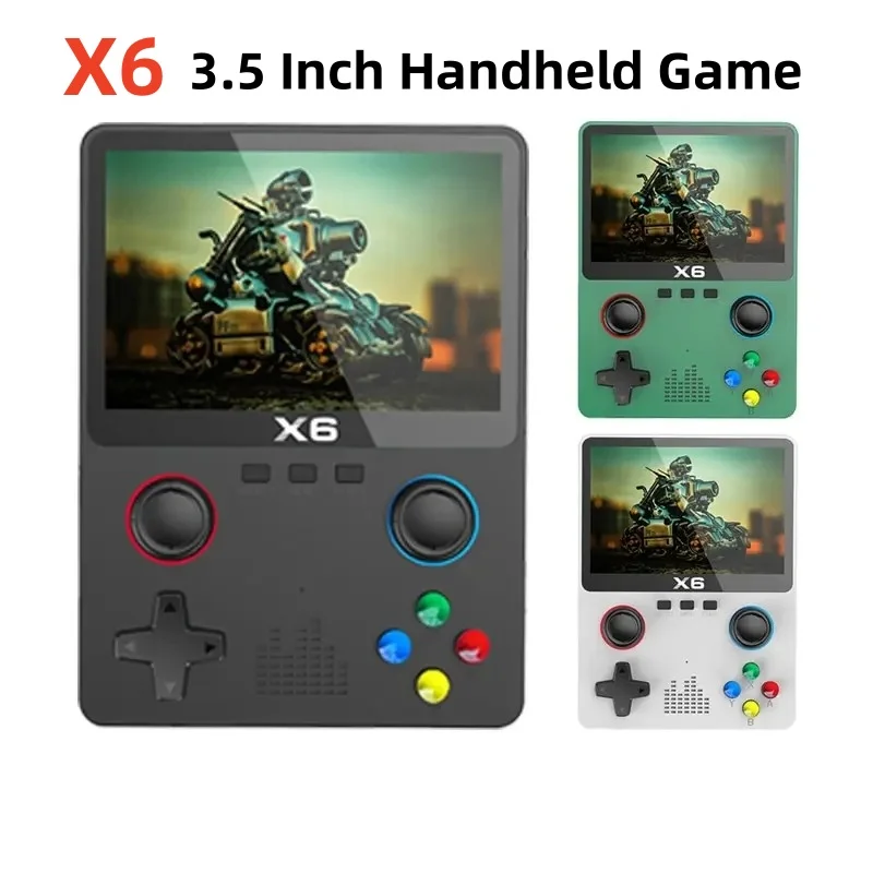 New Video Game Consoles X6 3.5Inch IPS Screen Handheld Game Player Dual Joystick 11Simulators GBA Video Game Console for Kids Gi