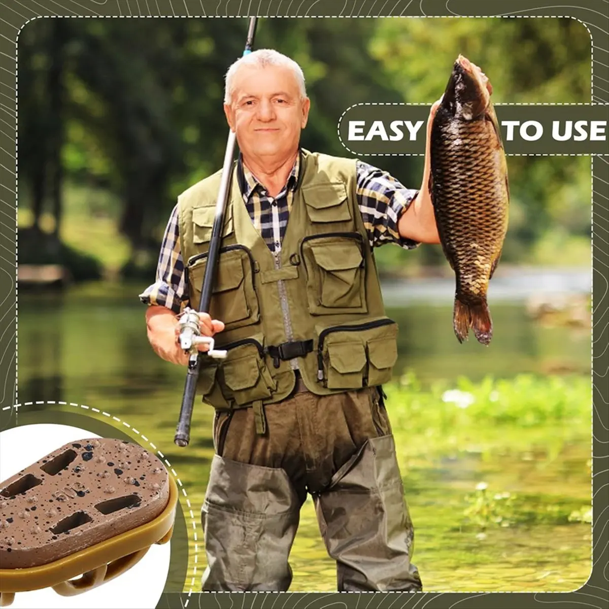 POPULAR-Carp Fishing Method Feeders,Fishing Feeders with Quick Realease Mould,Carp Fishing Accessories 20g+30g+40g+50g+60g+Mould
