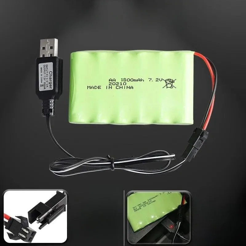 7.2V 1800mAh Ni-Cd Battery Pack AA5 Rechargeable for Electric Toy Accessories Remote Control Car Battery