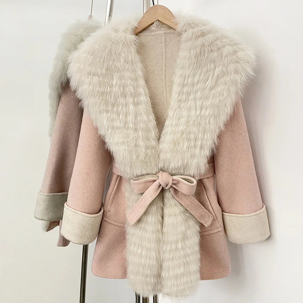Women's 2025 Autumn and Winter New Fashion Fox Collar Woolen Coat