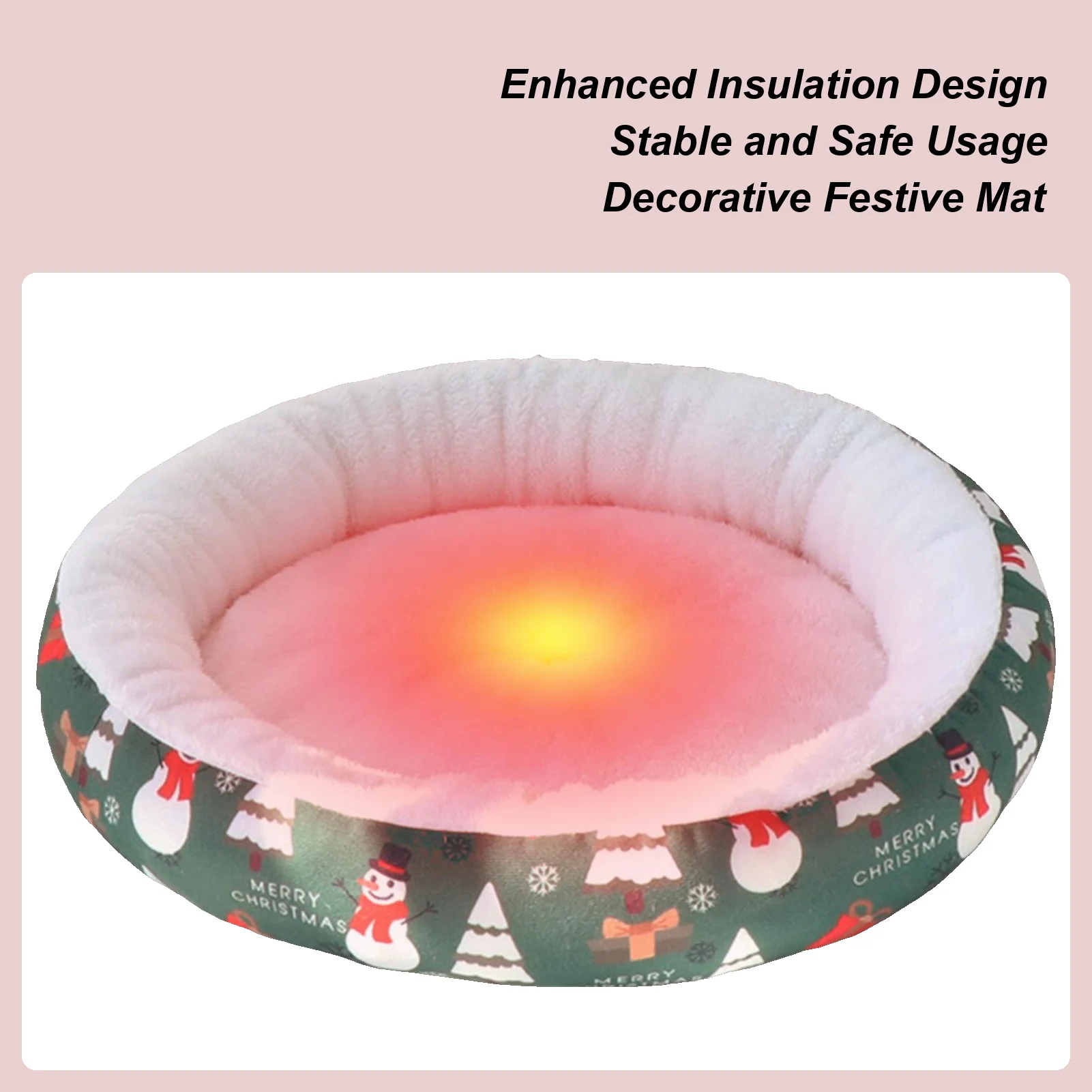 

Зимний коврик для кошек, мягкий круглый успокаивающий комфорт, рождественский диван для домашних животных, ящик для щенков, котят, питомник, кровать для дома, общежития, спальни, гостиной