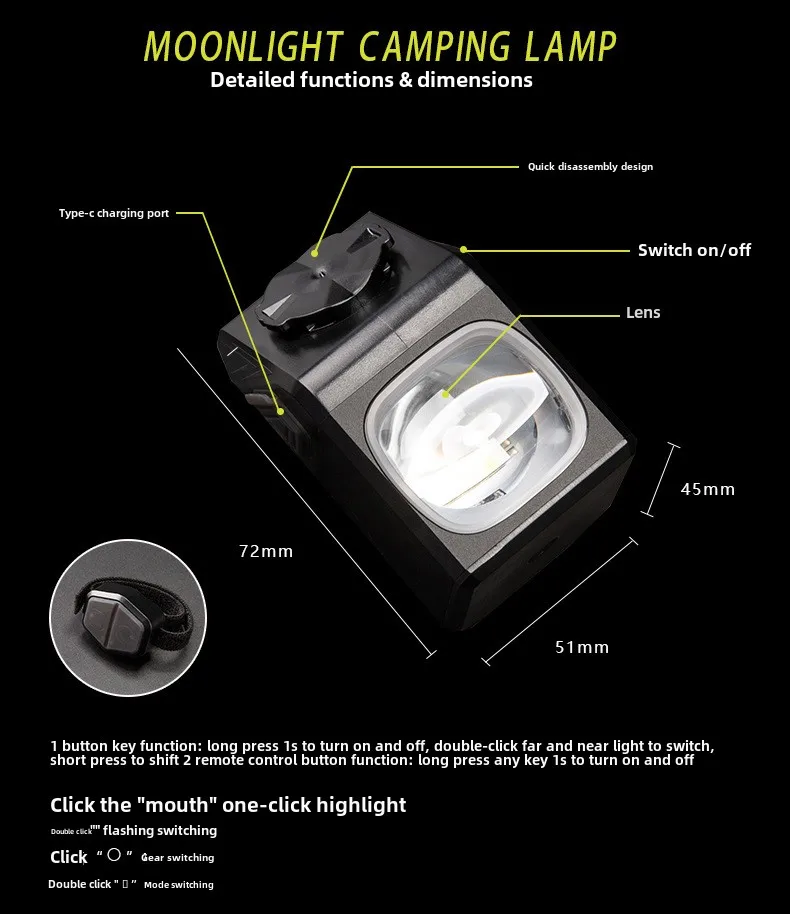 OFFBONDAGE 1000LM Bike Light Front Lamp TypeC Rechargeable LED 5000mAh Bicycle Light Waterproof Headlight Bike Accessories