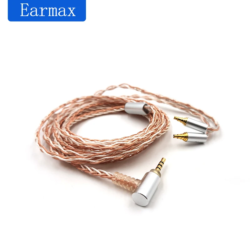 8 Core kabel ditingkatkan Hifi konektor kabel seimbang 2.5 3.5 4.4mm berlapis perak untuk Sennheiser IE40 Pro Earphone