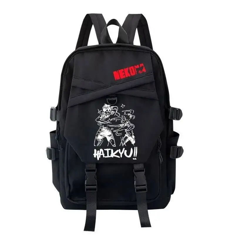 

Anime Game Black White Haikyuu Student Teens School Bags Large Capacity Mochilas Backpacks For Gift