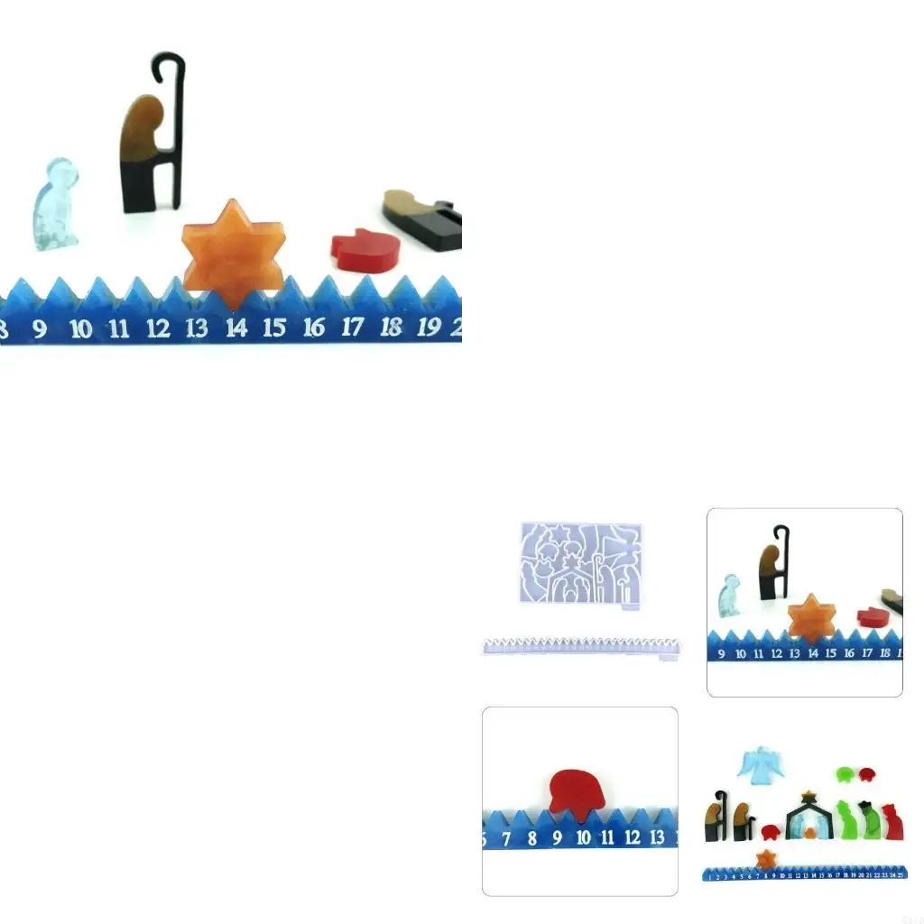 

Силиконовая форма обратного отсчета до рождественского орнамента, рождественская форма из смолы, домашний декор