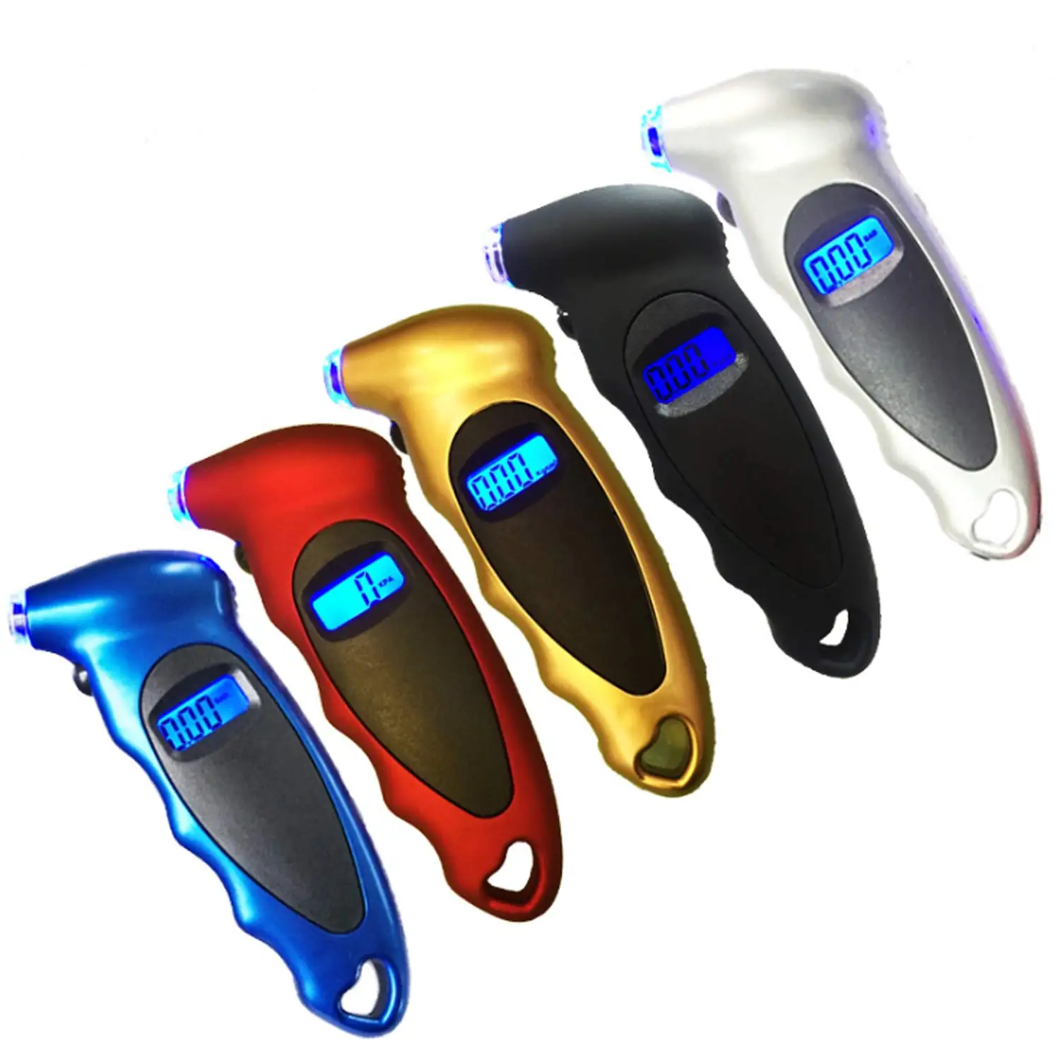 

Цифровой манометр для шин 150 PSI, 4 режима, для автомобиля, грузовика, велосипеда, с подсветкой LCD и нескользящей ручкой