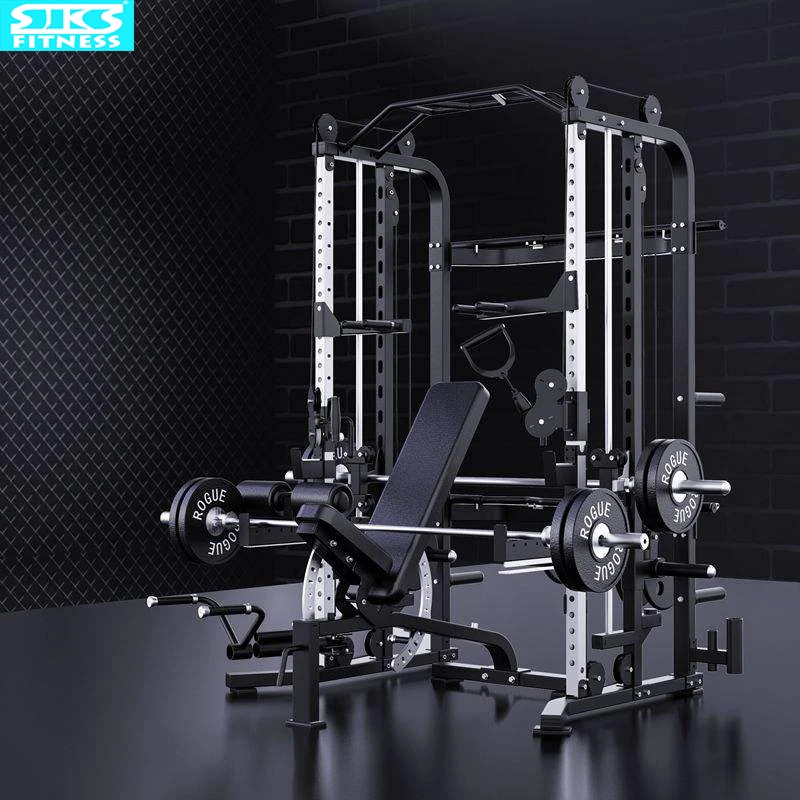 Home Weightlifting Push Squat Rack, Multi Function Comprehensive Trainer, Flying Bird Smith Machine