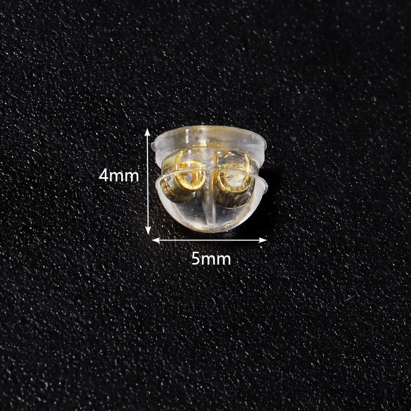 20-40 stücke Silikon Gummi Ohr Zurück Stopper Kupfer Ring Hamburger Ohr Stecker Für Schmuck Machen DIY Ohrring Zubehör – Detail 1