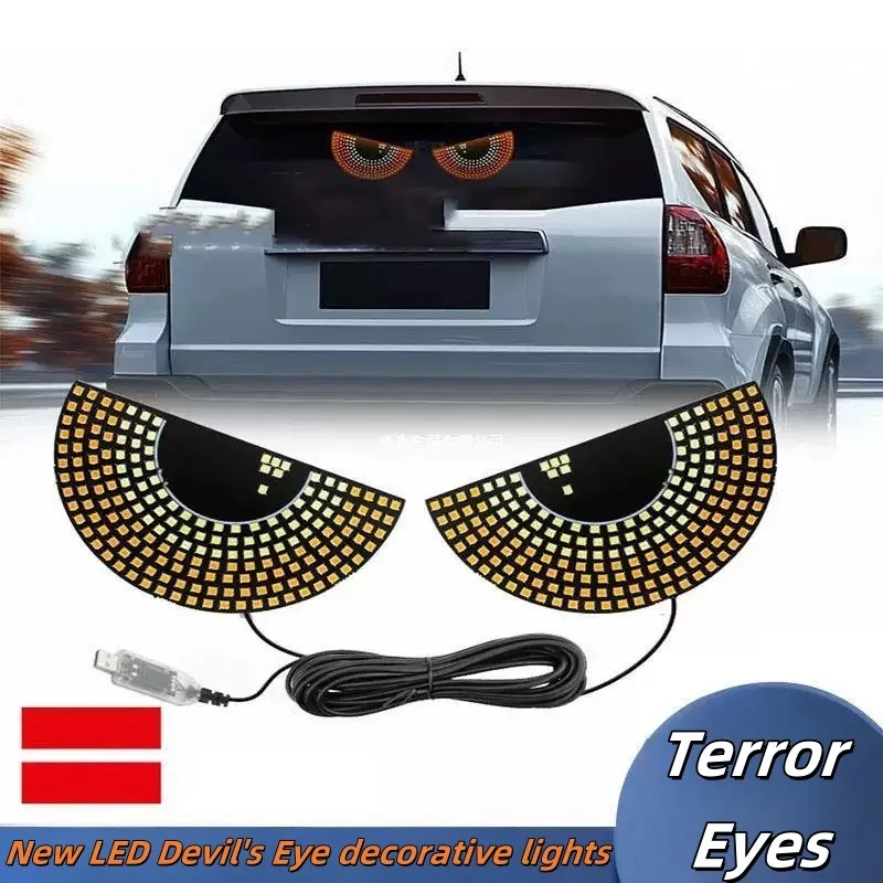 

Red Devil Eye LED Car LightsEvil Eye Atmosphere Lamp with Strobe Warning,Decorative Auto Accessories for Cars/for Trucks/SUVs