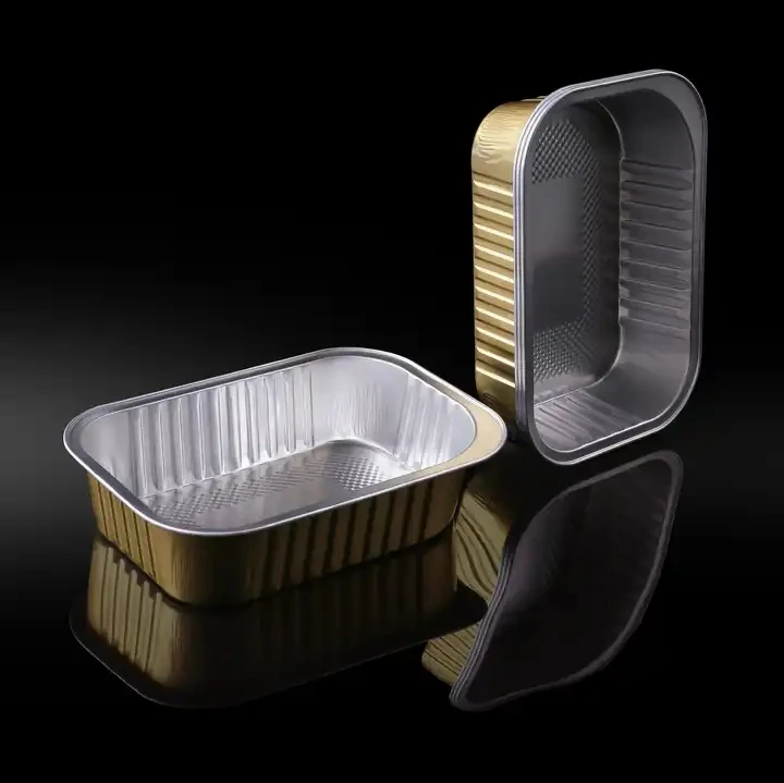 صندوق من ورق القصدير من الدرجة الغذائية بغطاء ، صندوق تعبئة تجاري ، يمكن التخلص منه ، من من من من من من من من من من من من من من من من من من من من من من من من من من من من من الدرجة من الغذاء