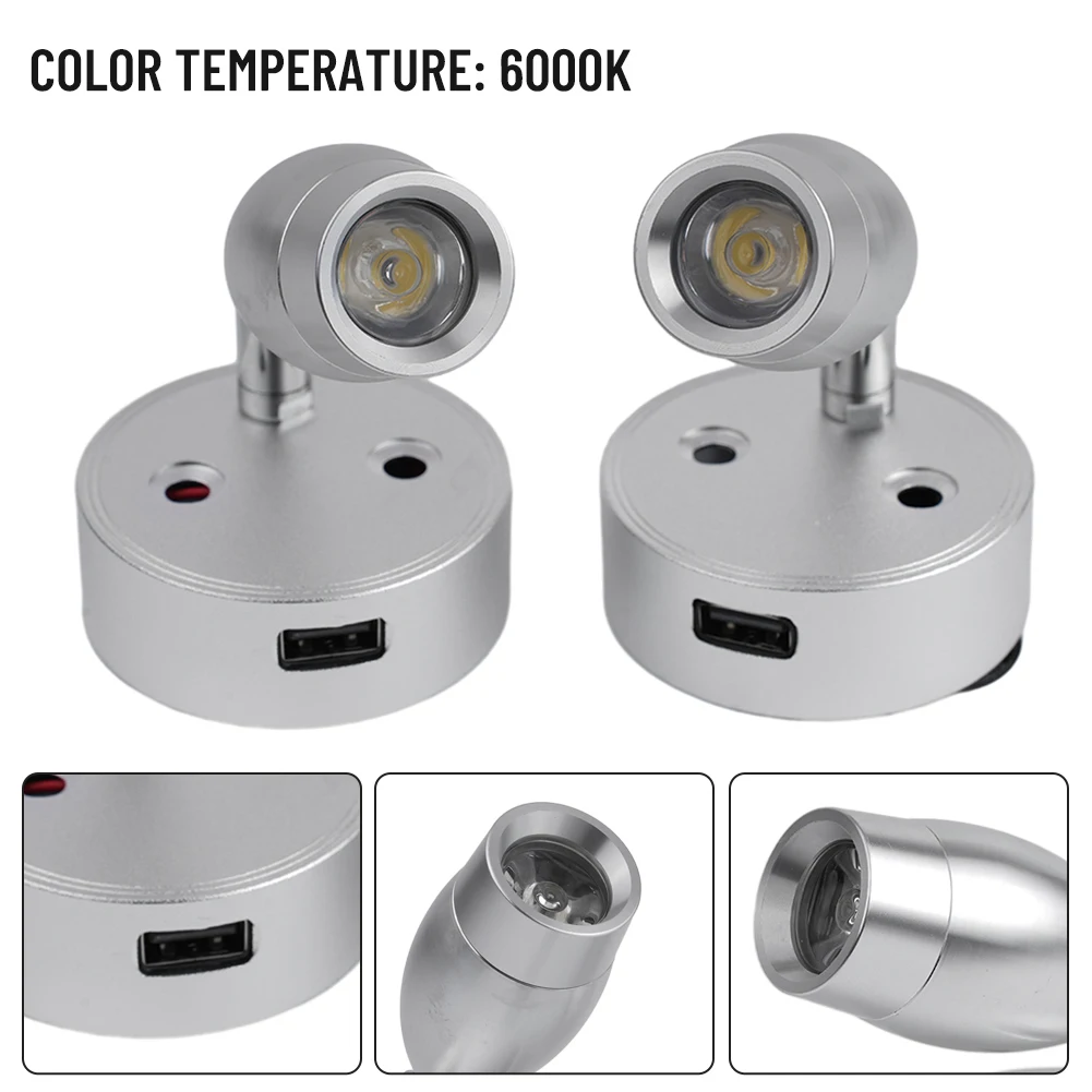 Wall Mounted LED Interior Spot Reading Light for Camper Van and Caravan with Ultra Thin Design and Dimming Function