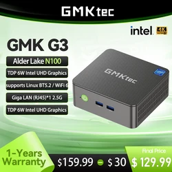 Gmktec-ミニデスクトップコンピューター,Windows 11 pro,alder lake,n100,intel,intel,ミニPCワーク,wi-fi 6,gmk,g3,nucbox