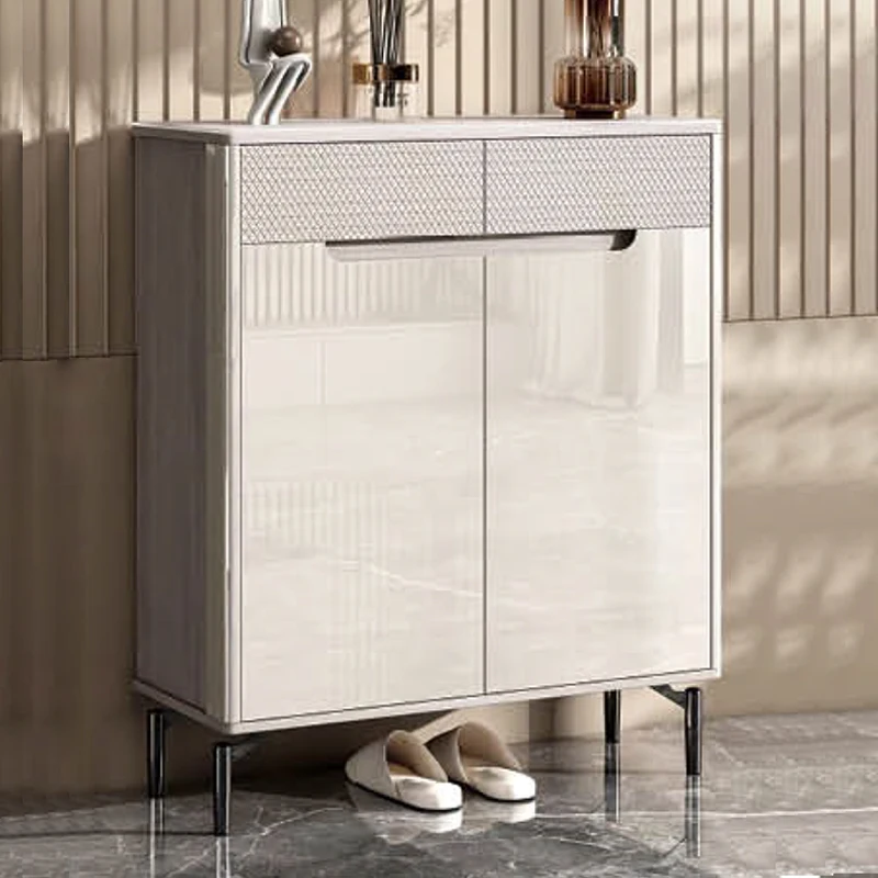 Rack de sapato de luxo para casa moda moderna de madeira grande armário organizador armazenamento sala estar móveis entrada casa