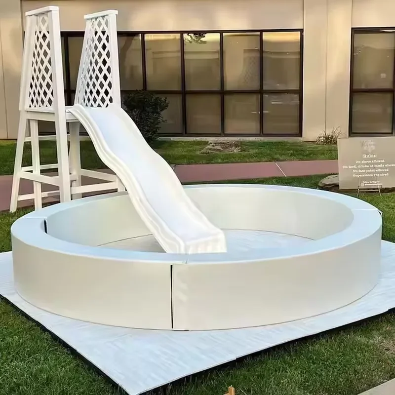 Customizable White Inflatable Trampoline Soft Ball Pit for Indoor Outdoor Play Suitable for Kids Toddlers and Adult Parties