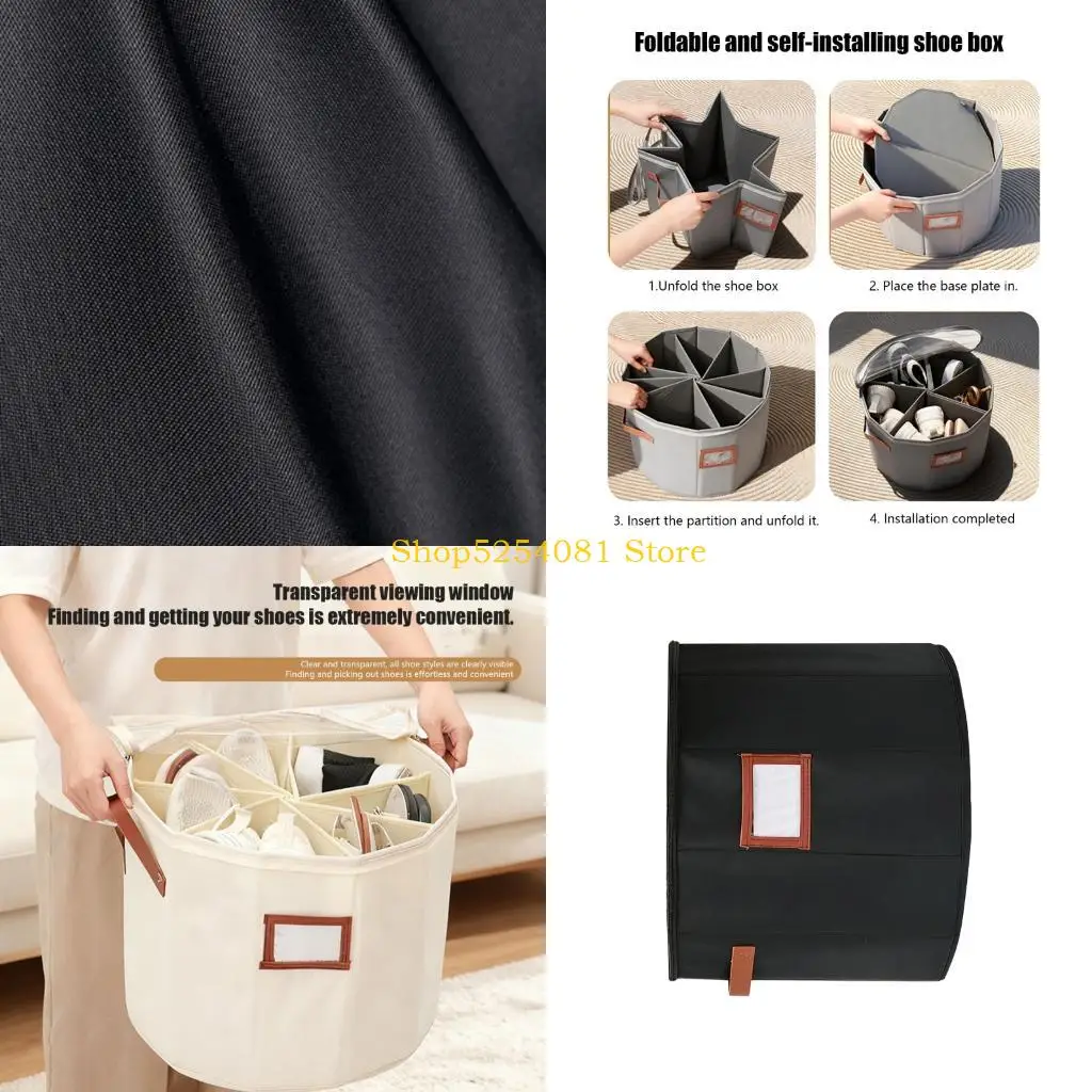 AXYC Space Efficient Round Shoe Basket Stores Up To 12 Pairs Ready To Use