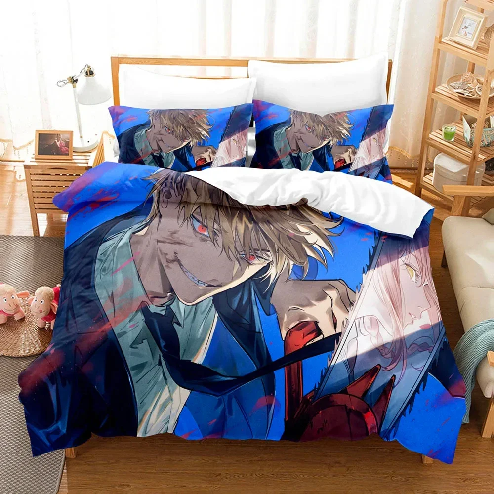 Anime Chainsaw Man Makima Bedding Set Boys Girls Twin Queen Size Duvet Cover Pillowcase Bed Kids Adult Home Textileextile