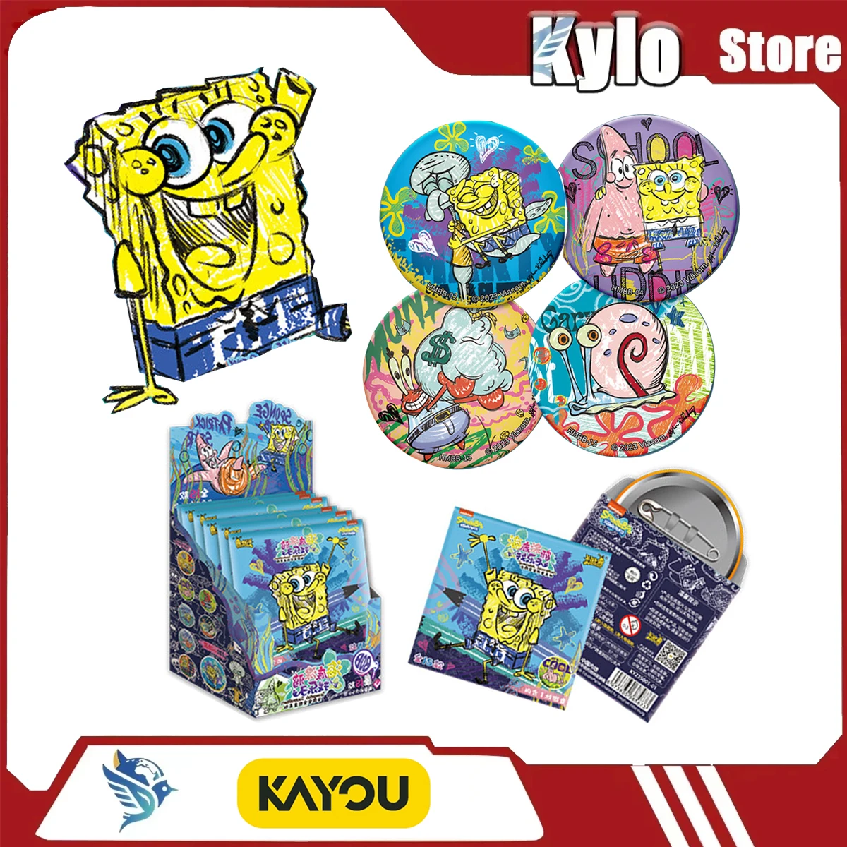 

Новинка 2026: Официальный лицензионный значок-медалька Kayou «Губка Боб Квадратные штаны» с Патриком Старом, детская игрушка-подвеска Bajie