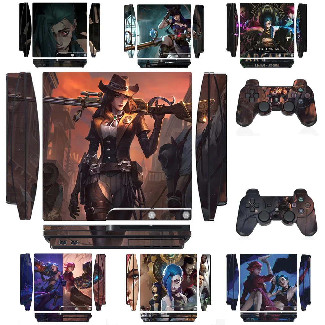 2201 Protector de pegatina de piel de vinilo para Sony PS3 Slim PlayStation 3 Slim y 2 pegatinas de pieles de controlador