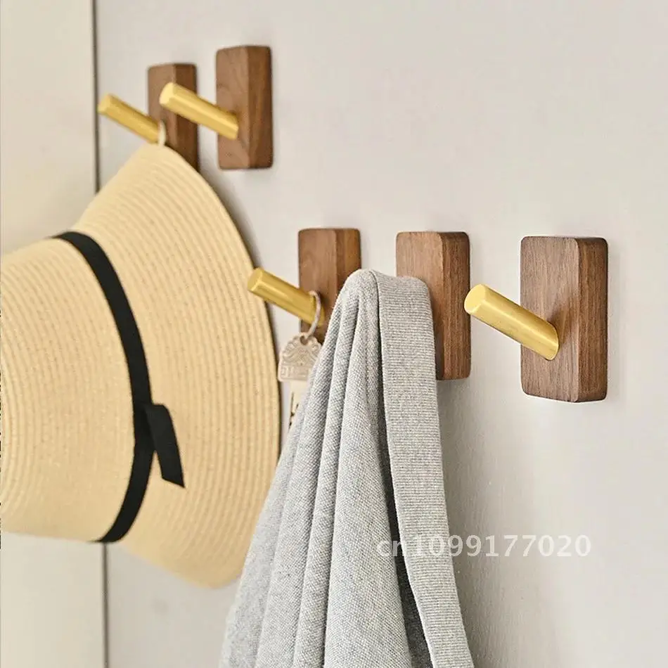 الخشب الألومنيوم جدار هوك لاصق الذهب الأسود الحمام الإبداعية معطف منشفة رداء حامل الباب خطاطيف ملابس حمام مفتاح شماعات مرحاض