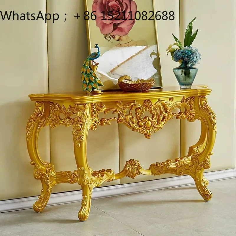 LLY All solid wood foyer, entrance table, entrance cabinet, semi-round entrance, end view table, corridor, wall table