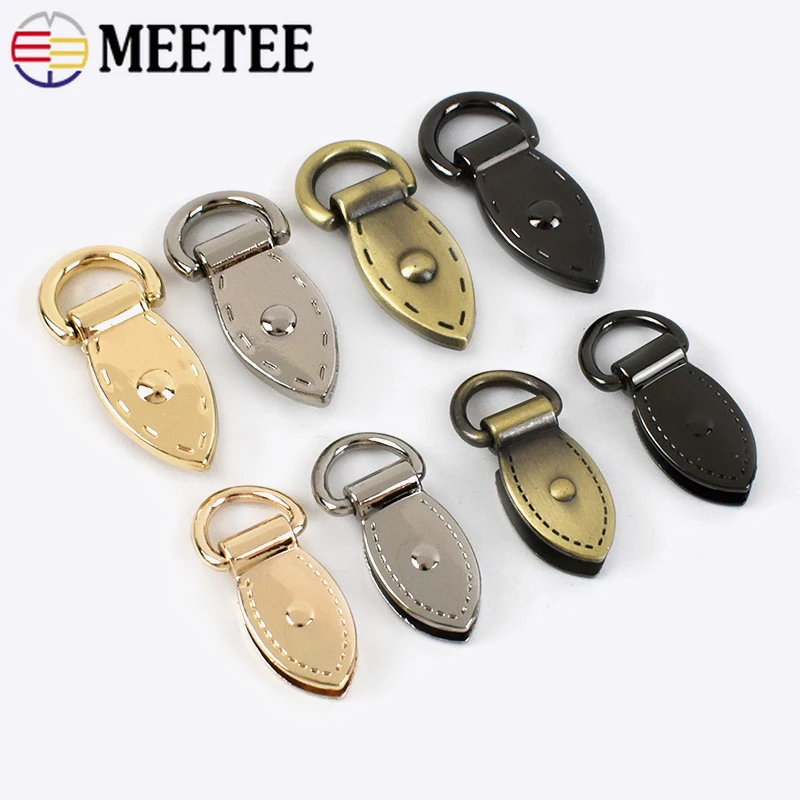 4/10Pcs Metal Buckles Leaf Shape Bag D Ring Handbag Connector Bags Side Hanger Hook Clasp with Screws Strap Leather Accessories