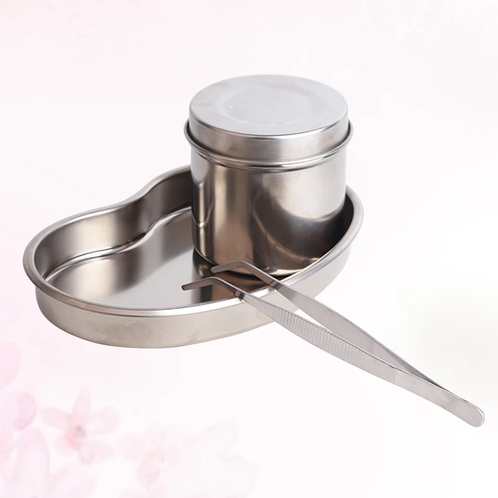 

Tattoo Sterilization Tools Kit Stainless Steel Flat Tray Tweezers Can Set for Eyebrow Disinfection Supplies