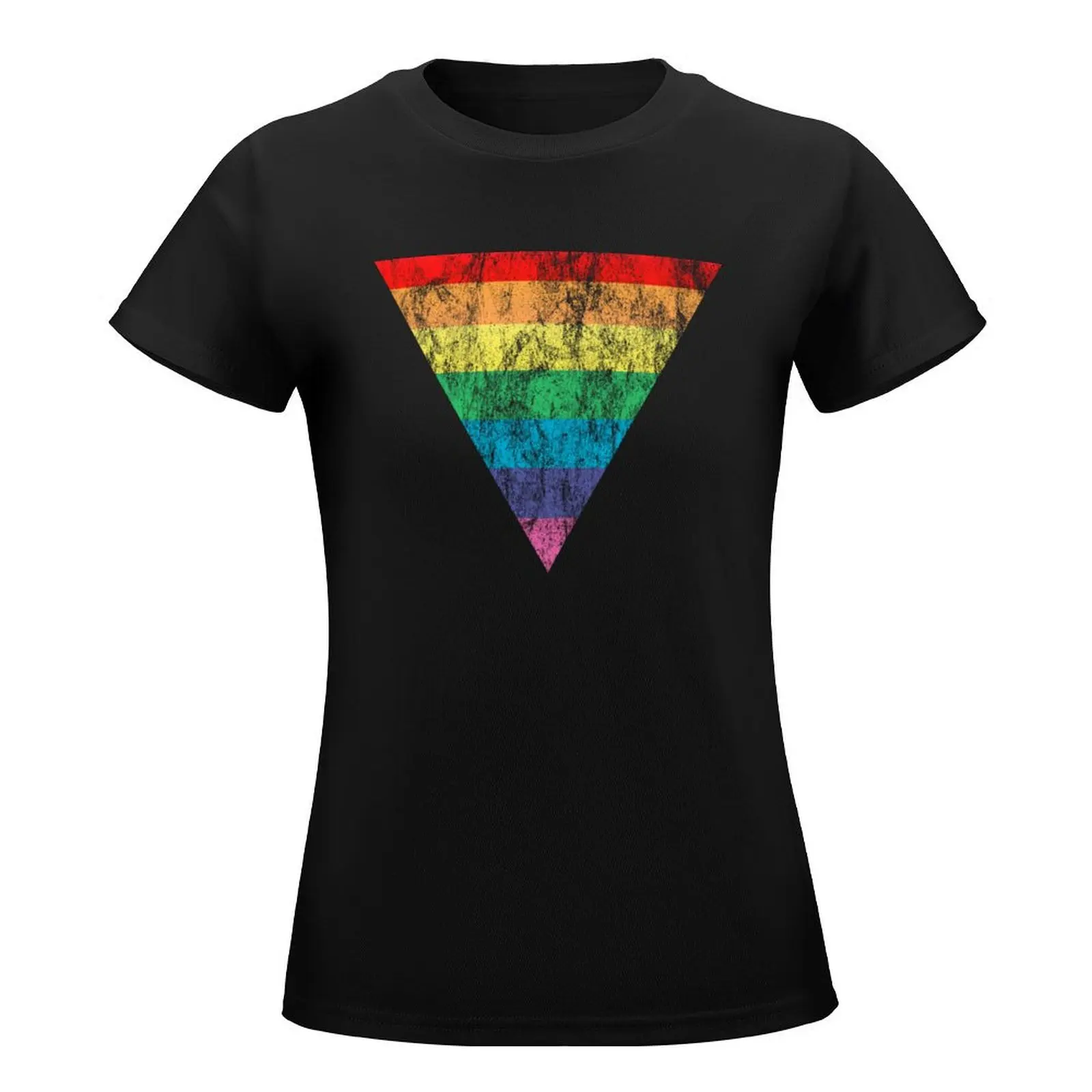 rainbow triangle T-Shirt female summer clothes white t-shirts for Women