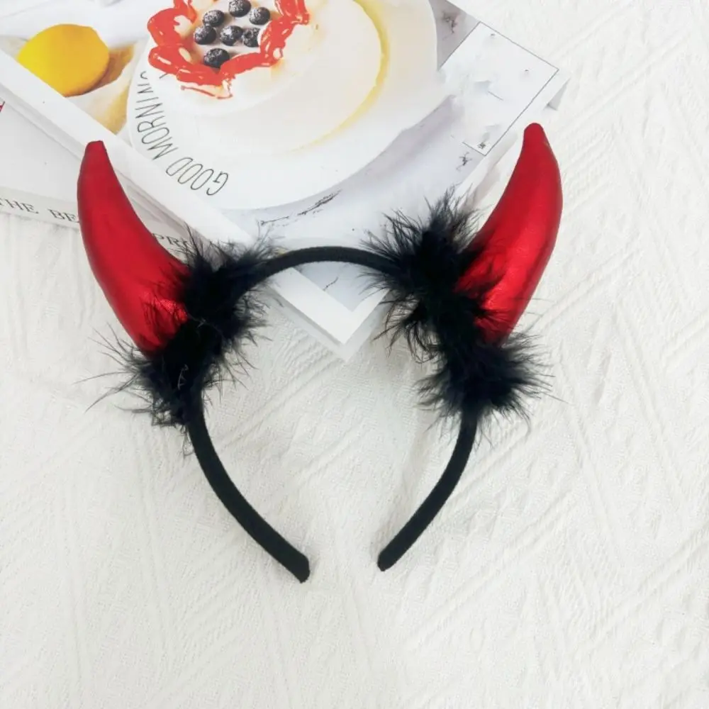 Traje diabo chifres bandana acessórios de cabelo decorações halloween faixa de cabelo festa de natal glitter bandana