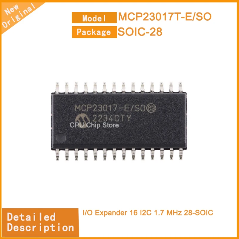 

5~50PCS New Original MCP23017T-E/SO MCP23017T I/O Expander 16 I2C 1.7 MHz 28-SOIC