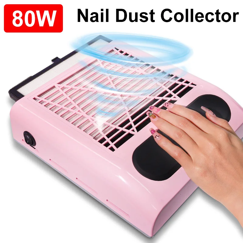 Upgrade Nail Dust Collector Extractor Fan For Manicure Machine Powerful Nail Vacuum Cleaner With Remove Filter Nail Equipment