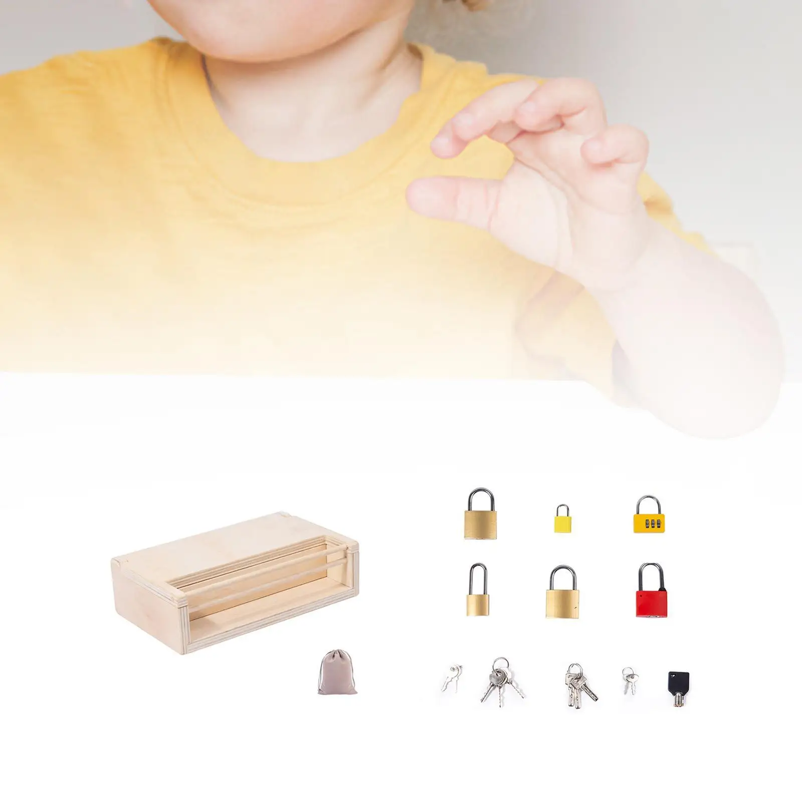 Montessori Lock and Key Toy Set Sensory Toy Educationl Toys Learning Educational Lock Toy for Kids Children Home Classroom