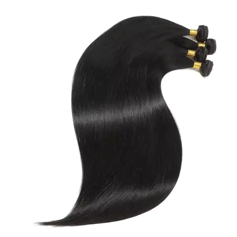 

100% Human Hair Extensions Straight Bundles Raw Hair Brazilian Natural Color 100% Human Hair For Women 1/3/4 Pcs Remy Hair BPHW