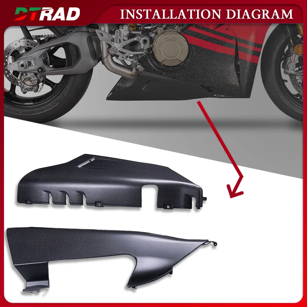 For DUCATI Panigale V4 V4S 2025-2026 Carbon Fiber Belly Pan Lower Guard Protector Exhaust Covers Lower Fairing Accessories