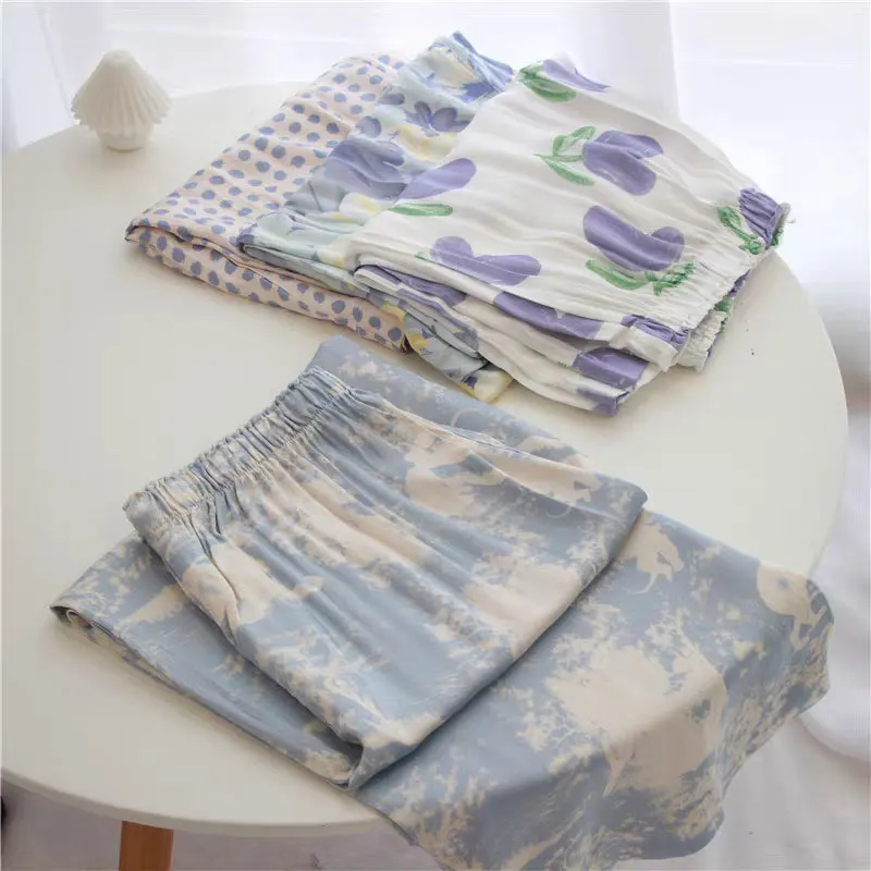 

Универсальные одинарные спальные штаны, мягкие и удобные, из высококачественного искусственного хлопка, прохладные и подходят для пар.