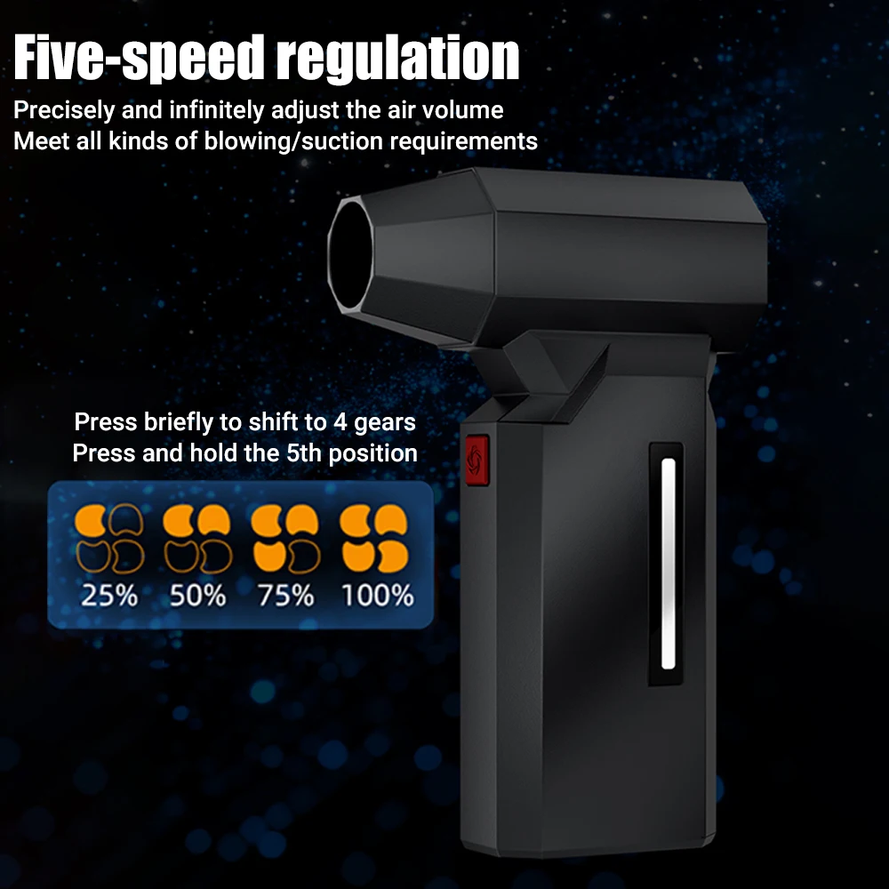 مروحة توربو نفاثة محمولة باليد مروحة تربو صغيرة 990000 دورة في الدقيقة منفاخ هواء قوي منفضة هواء مضغوط لمجفف السيارة/الكمبيوتر/أدوات تنظيف المنزل #5