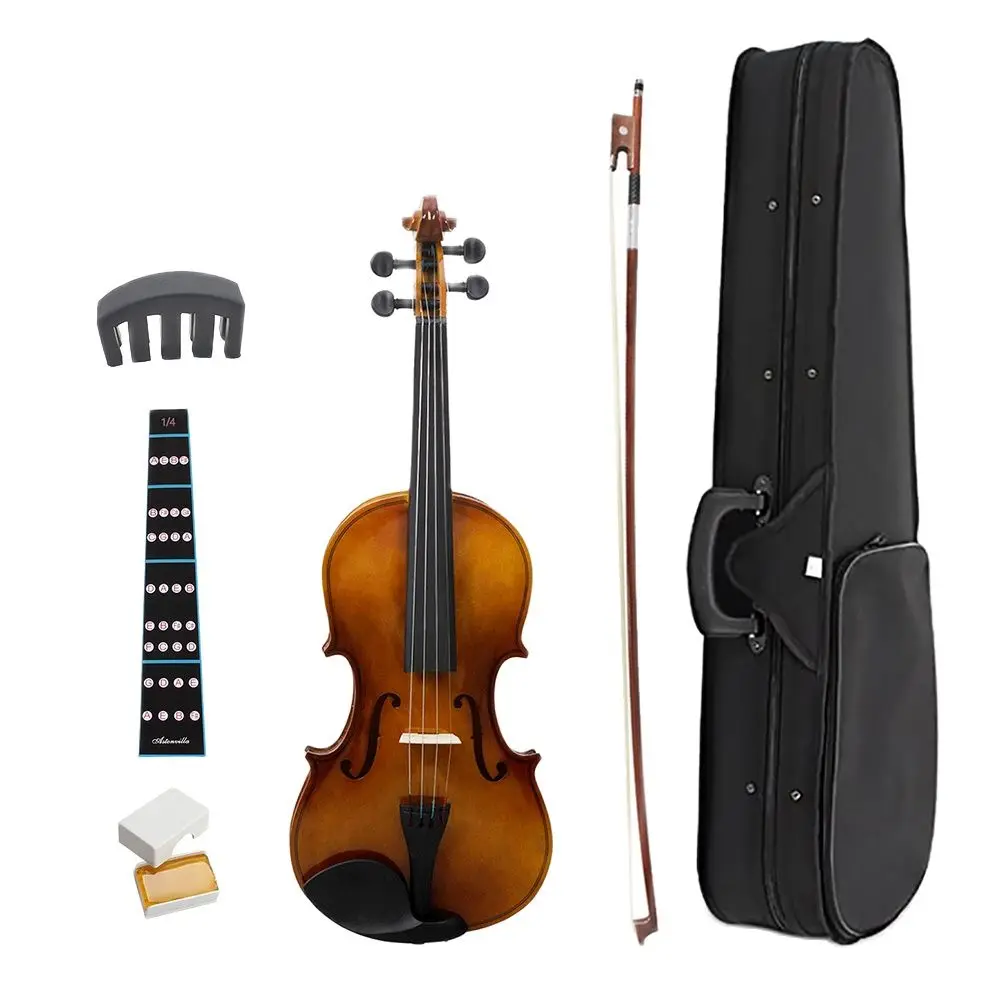 Astonvilla 1/4 Violin Vintage Style Beginners Teaching Equipment Student Universal Popular Fiddle Class Learn With Accessories