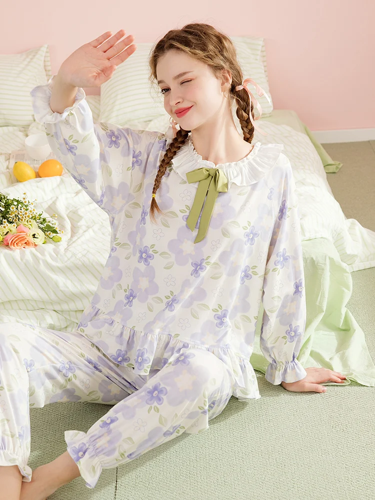 fenteng-conjunto-de-ropa-para-el-hogar-de-algodon-puro-para-mujer-camisa-de-muneca-con-estampado-floral-manga-larga-pantalones-largos-primavera-y-otono