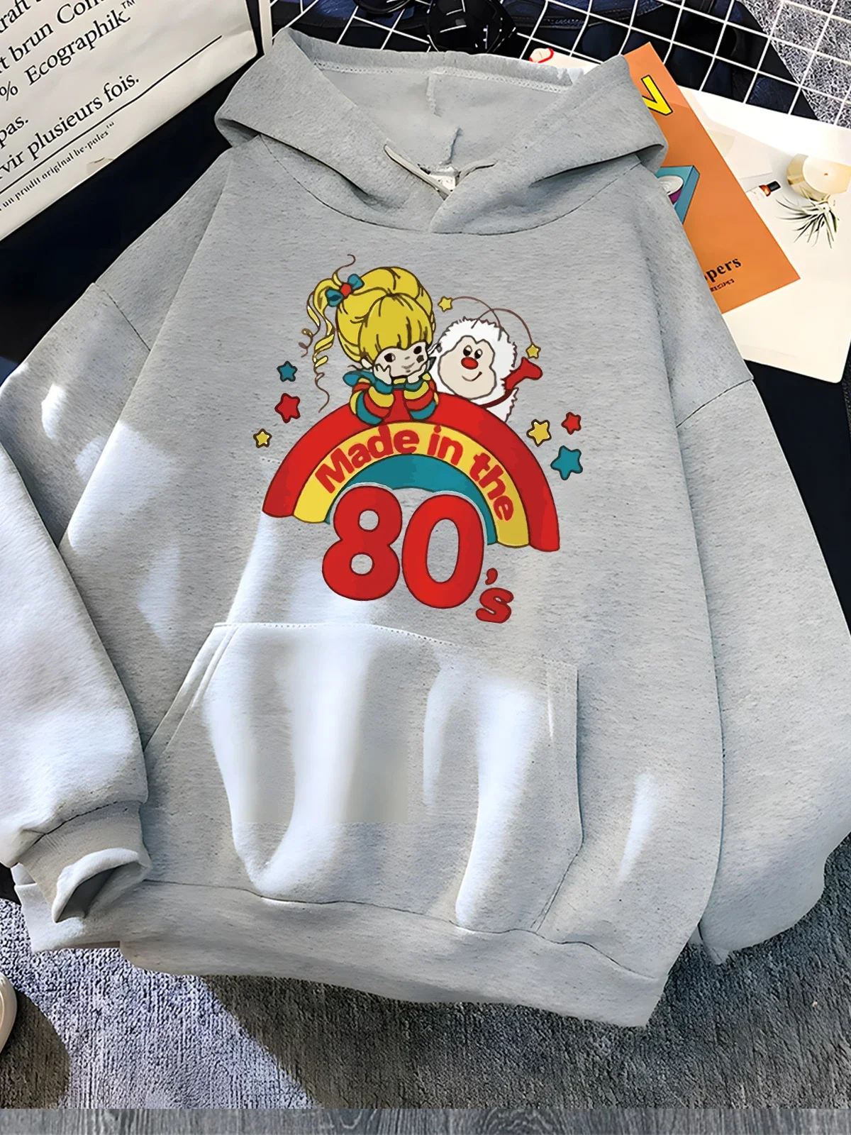 سترة بغطاء للرأس مطبوعة برسوم كارتونية كاواي للنساء، ملابس رياضية كاجوال ناعمة، سترة نسائية دافئة، قمصان للسيدات #4