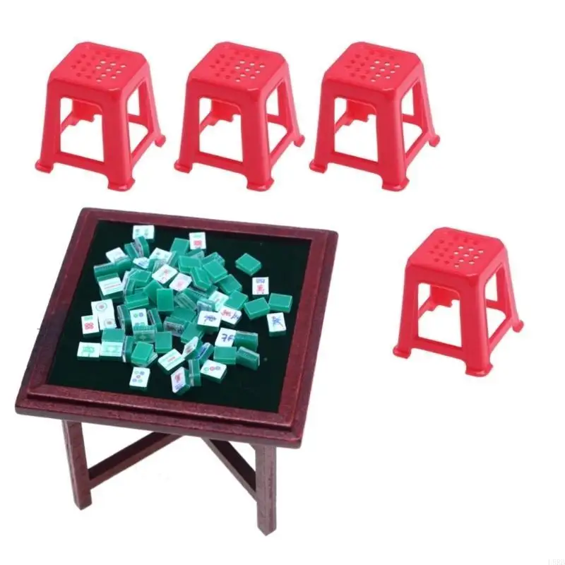 

Doll House Mahjong Tiles Set Realistic Dollhouses Mahjong Set Realistic Play Realistic 1:12 Model Mini Size Toy L8RB