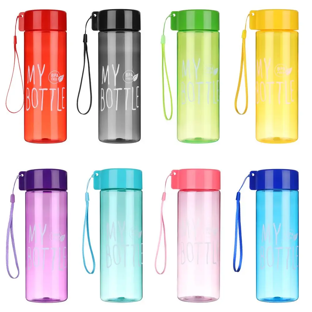 500ML Summer Portable Plastic Drinking Cup Sports Water Bottle Coffee Juice Cup Transparent