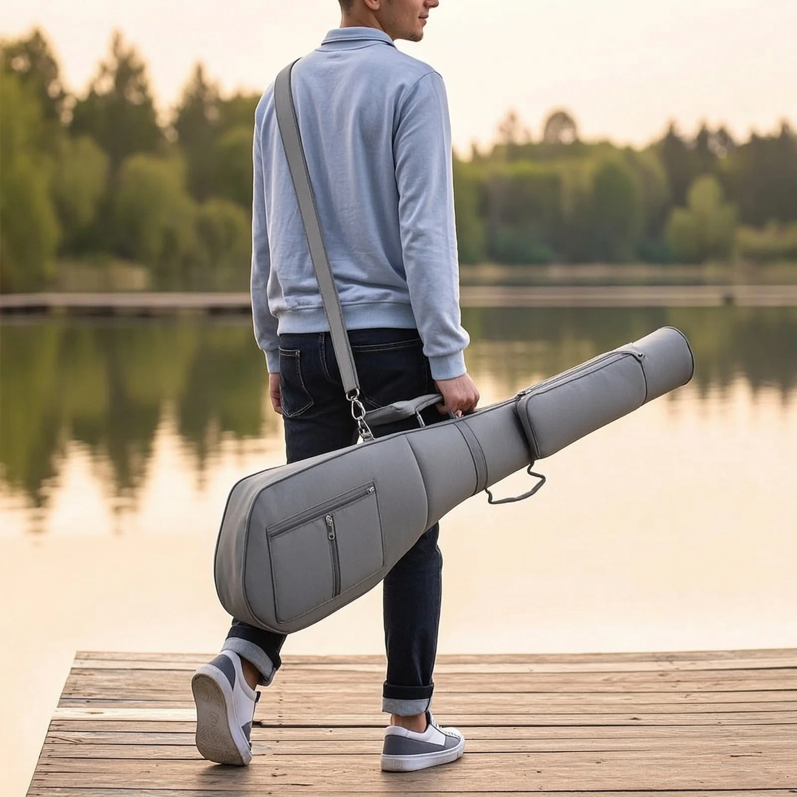 Golf Club Bag Foldable Golf Club Carry Bag Multi-Pocket Adjustable for Golfers, Practice Range, Travel