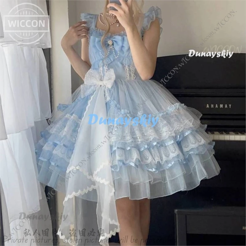 Origineel Ontwerp Lolita Jurk JSK Halter Jurk Sluier Terug Cosplay Vrouw Volwassen Dating Outfit Dagelijks Fancy Kawaii Vermomming Halloween