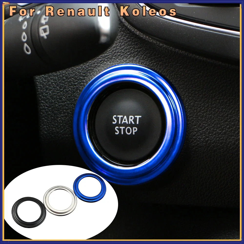 Stainless Car Ignition Key Ring Trim Key Switch Coil Stickers for Renault Koleos for Samsung QM6 2016 2017 2018 Accessories