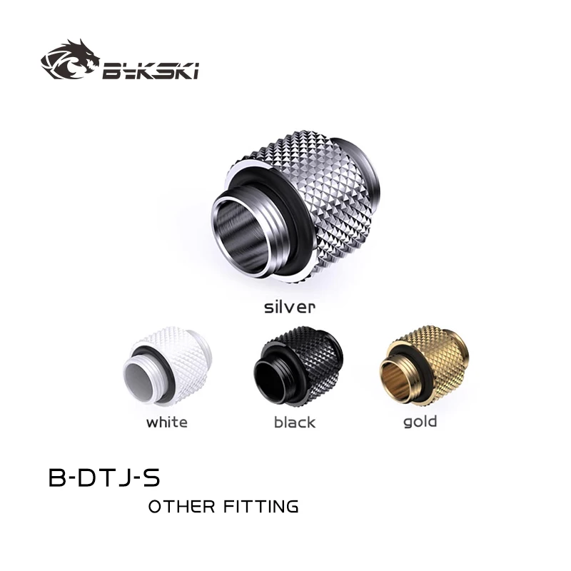 BYKSKI B-DTJ-S G1/4'' To G1/4'' Dual External Thread Connection Double Male Adapter Thread 4.5MM Connector for Water Cooling