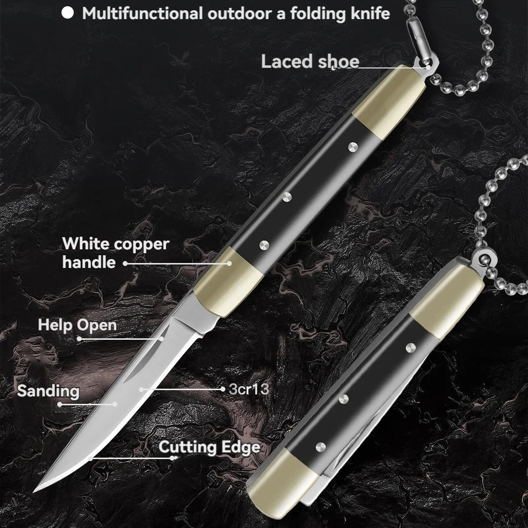 Stainless steel folding knife, creative mini knife, portable key knife, outdoor tool knife